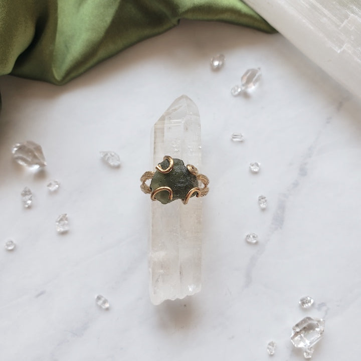 Moldavite Ring Adjustable RING Shop Dreamers of Dreams