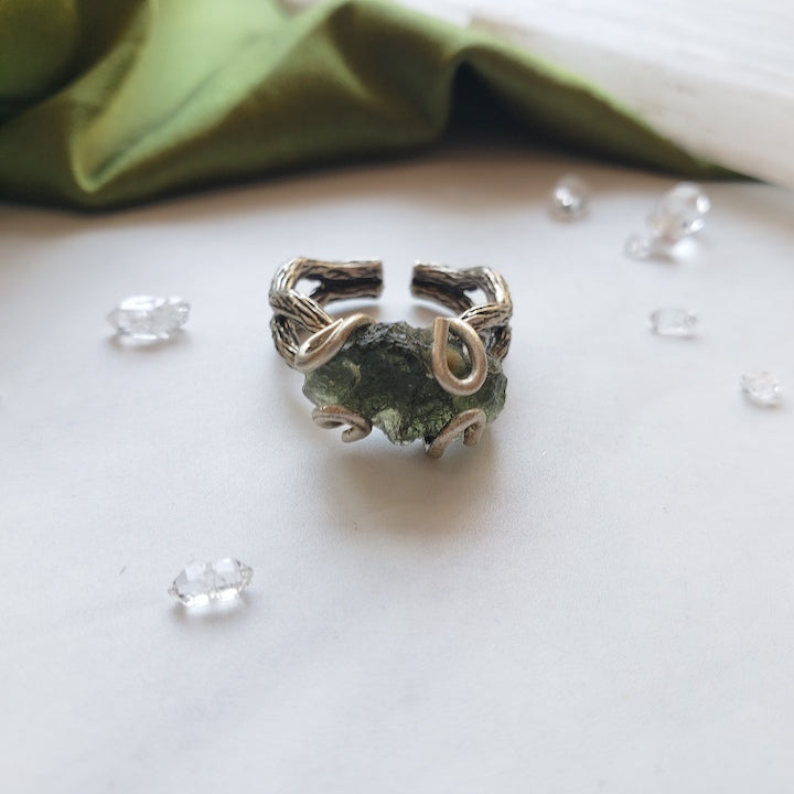 Moldavite Ring Adjustable RING Shop Dreamers of Dreams