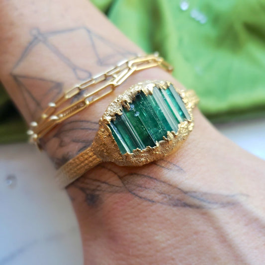 Made to Order | Green Tourmaline Shield Bracelet Bracelet Shop Dreamers of Dreams