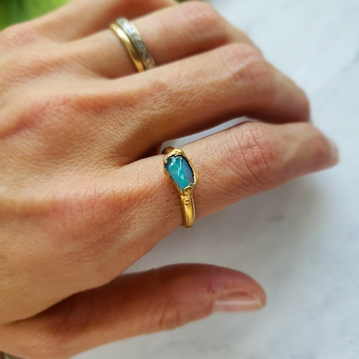 Raw Opal Stone Ring RING Shop Dreamers of Dreams