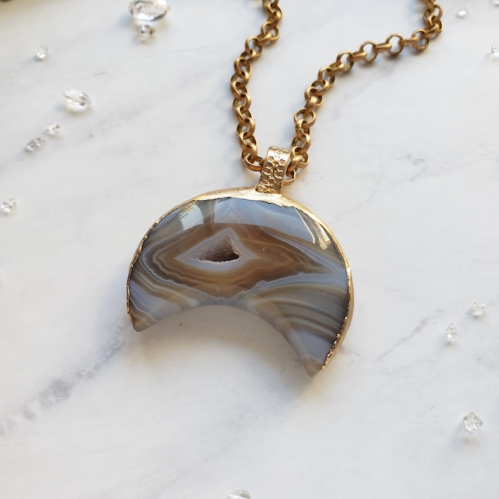 Druzy Moon Talismans Necklace Shop Dreamers of Dreams