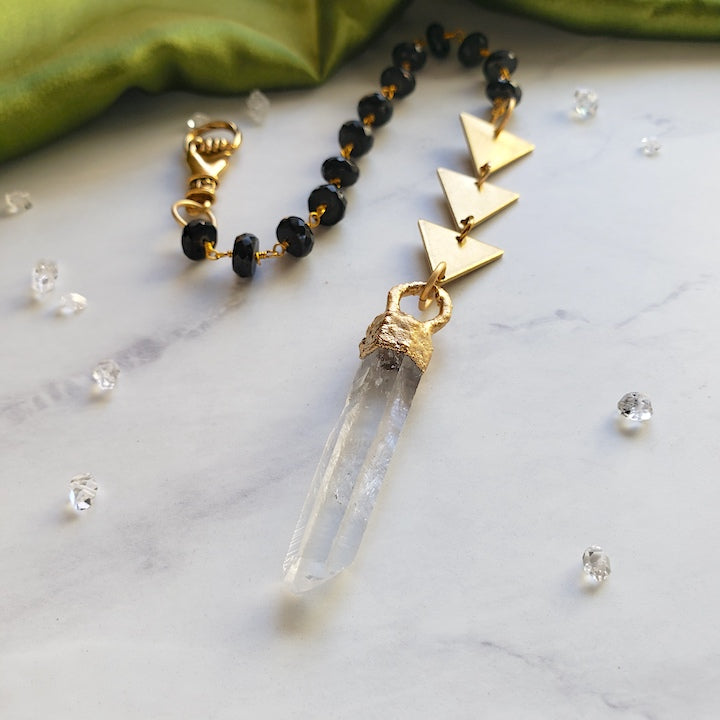 Onyx and Lemurian Quartz Pendulum pendulum Shop Dreamers of Dreams