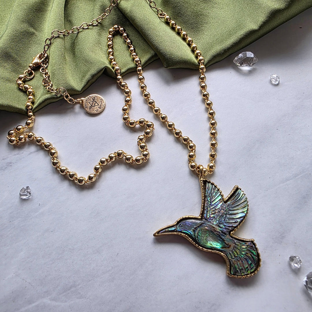 Hummingbird Spirit Abalone Necklace Necklace Shop Dreamers of Dreams