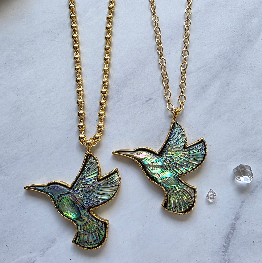 Hummingbird Spirit Abalone Necklace Necklace Shop Dreamers of Dreams