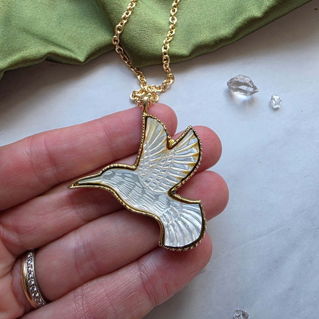 Hummingbird Spirit Shell Necklace Necklace Shop Dreamers of Dreams