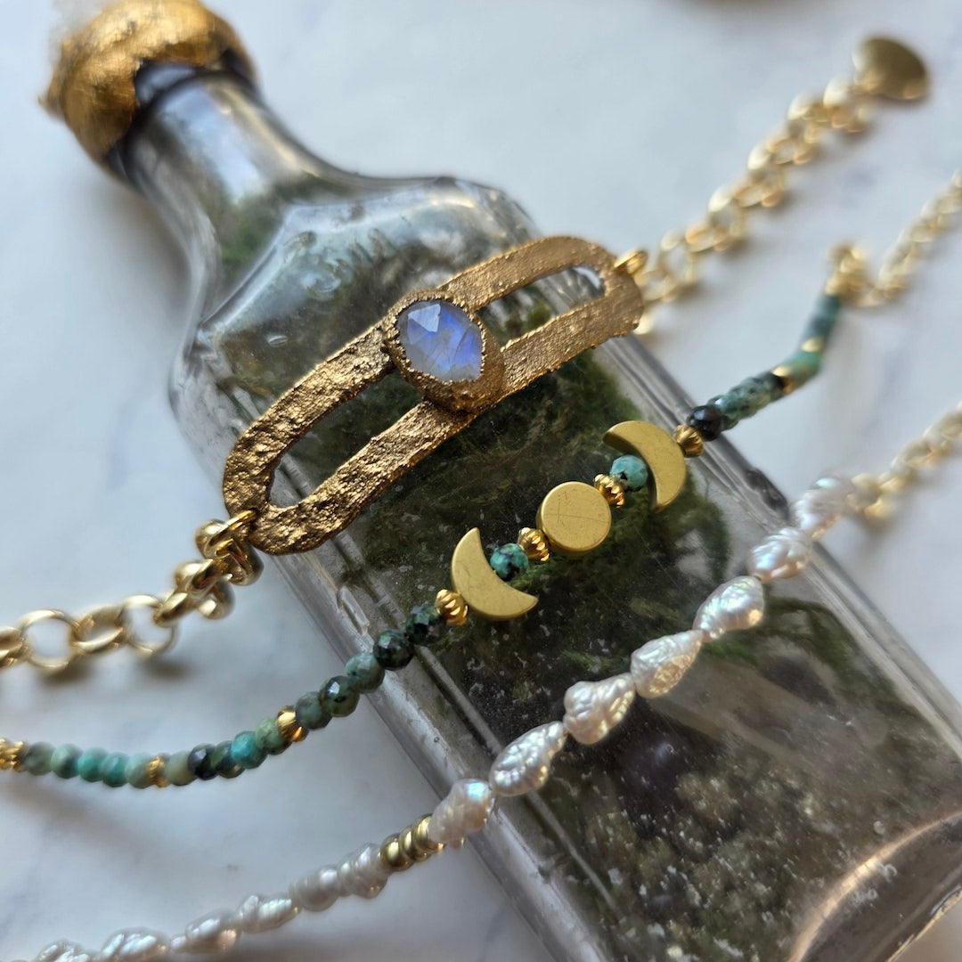 Chrysocolla Moon Phase Bracelet Bracelet Shop Dreamers of Dreams