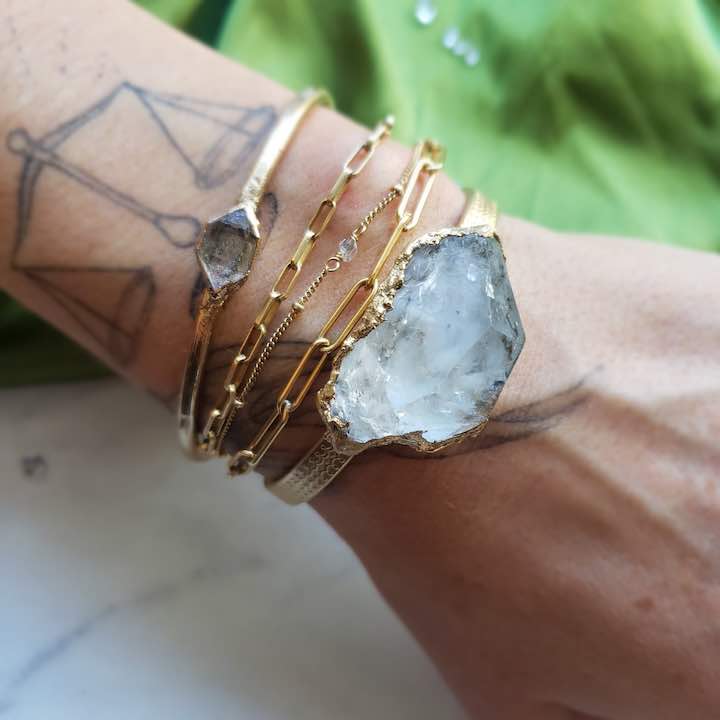 Herkimer Quartz Cuff Bracelet Bracelet Shop Dreamers of Dreams