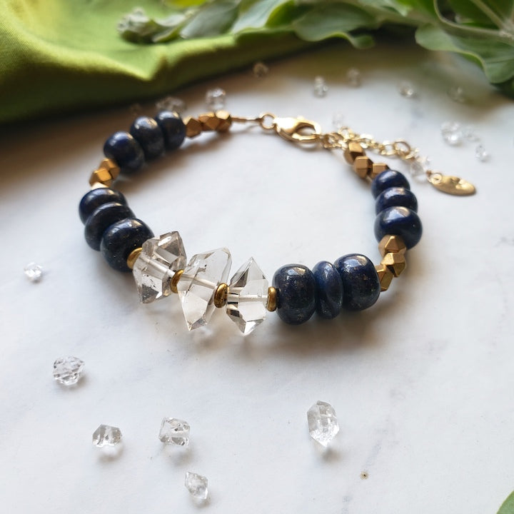 Divine Lapis and Quartz Bracelet Bracelet Shop Dreamers of Dreams