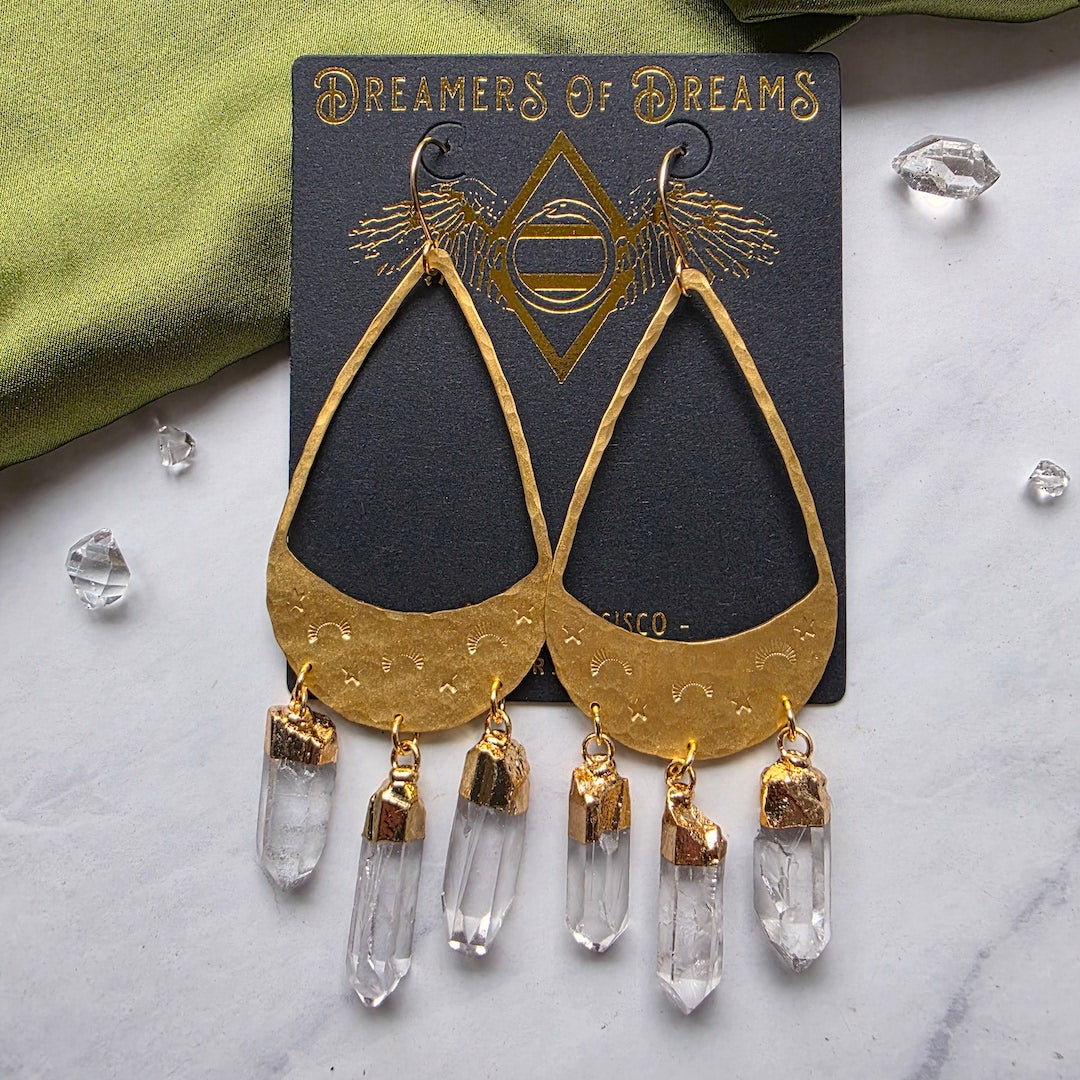 Solstice Star Brass Hoop Earrings Earrings Shop Dreamers of Dreams