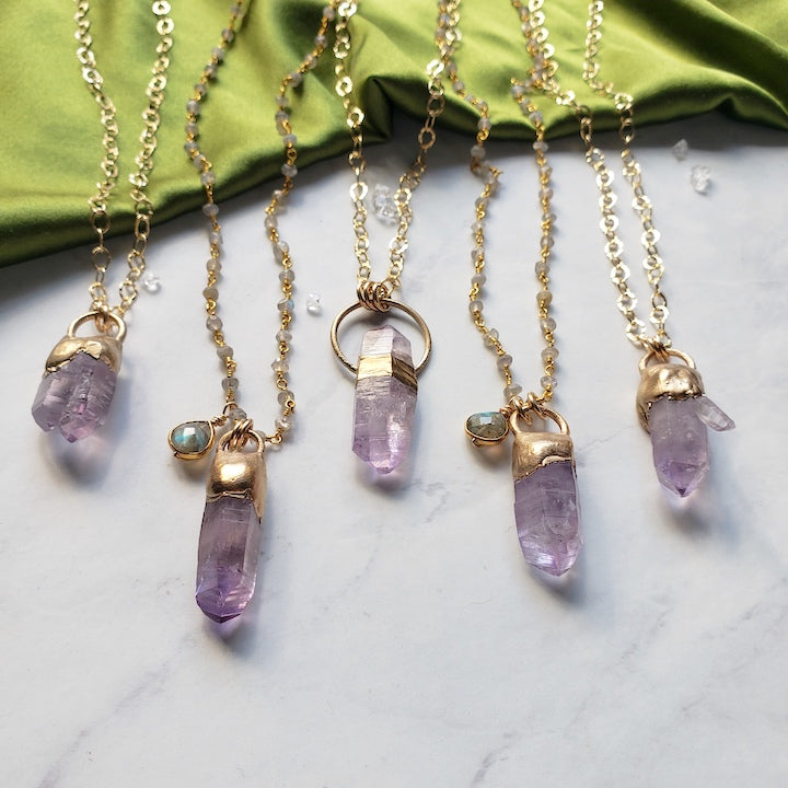 Amethyst Heart Shield Necklace Necklace Shop Dreamers of Dreams