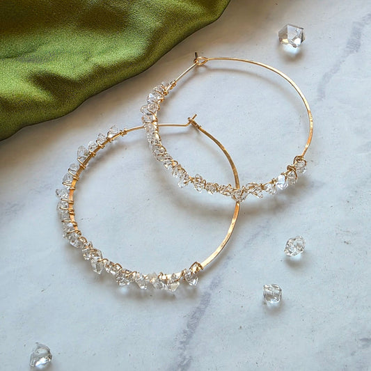 Diamond Quartz Eternity Hoop Earrings Hoop Earrings Shop Dreamers of Dreams