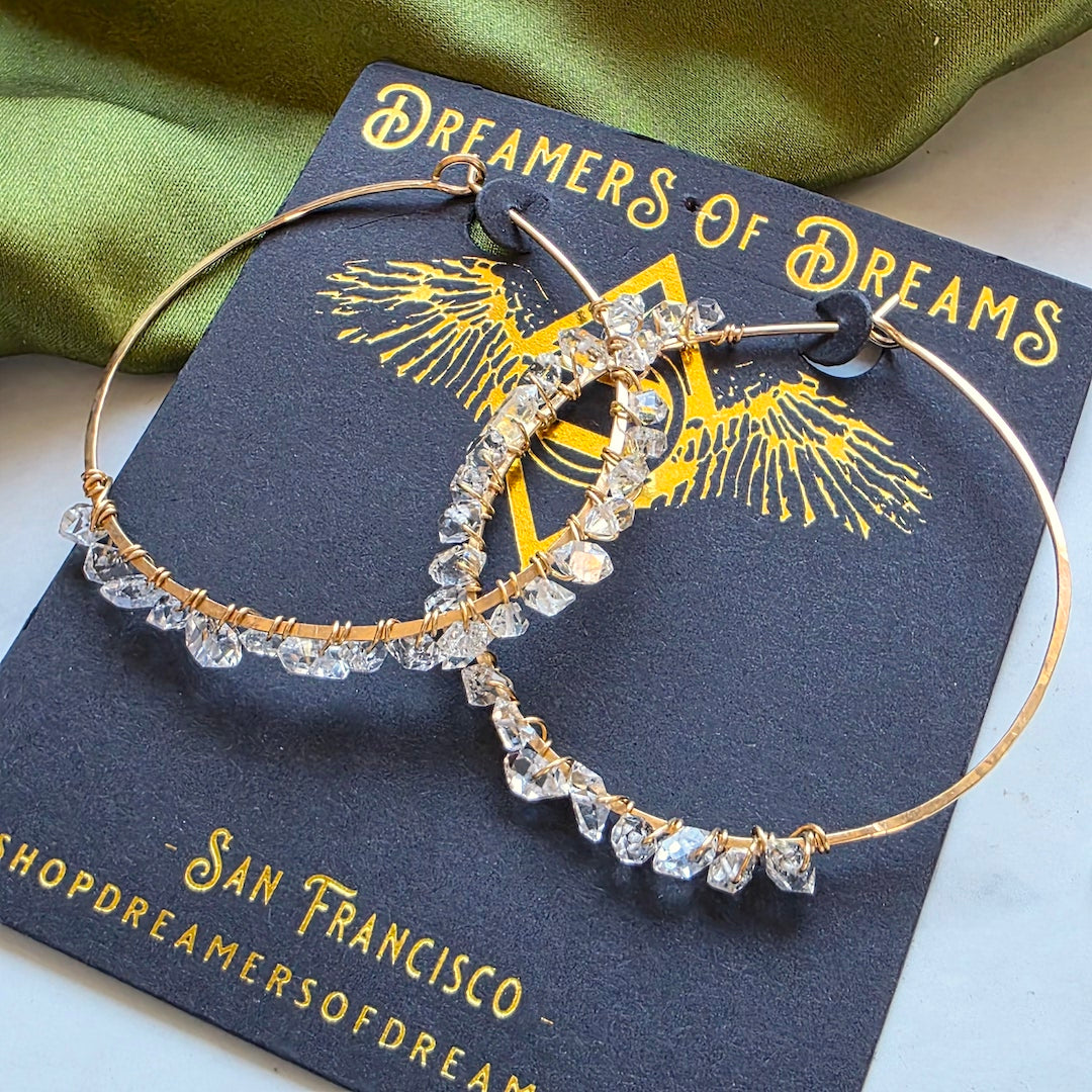 Diamond Quartz Eternity Hoop Earrings Hoop Earrings Shop Dreamers of Dreams