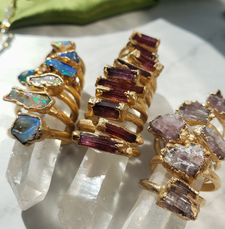 Raw Pink Tourmaline Ring RING Shop Dreamers of Dreams