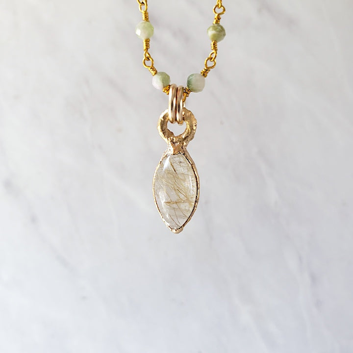 Golden Rutile Mini Pendant Necklace Necklace Shop Dreamers of Dreams