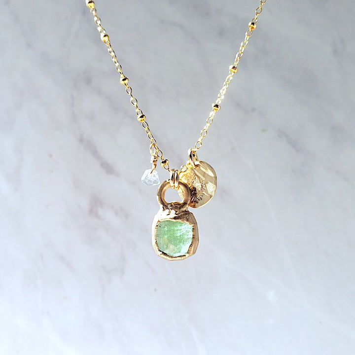 Green Tourmaline Mini Pendant Necklace Necklace Shop Dreamers of Dreams