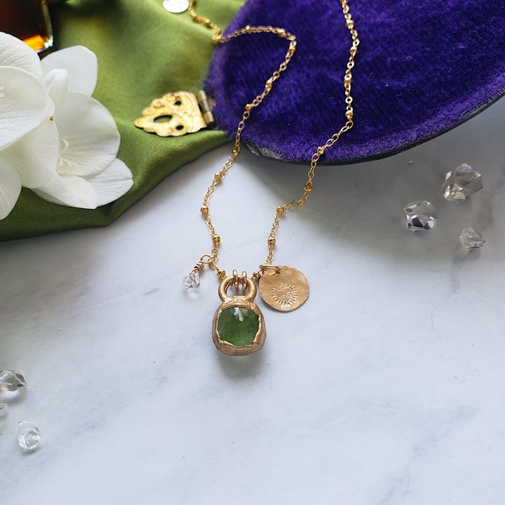 Green Tourmaline Mini Pendant Necklace Necklace Shop Dreamers of Dreams
