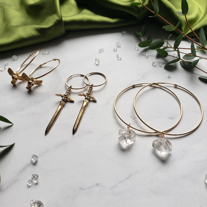 Owl + Sword + Star Gold Hoop Bundle Hoop Earrings Shop Dreamers of Dreams
