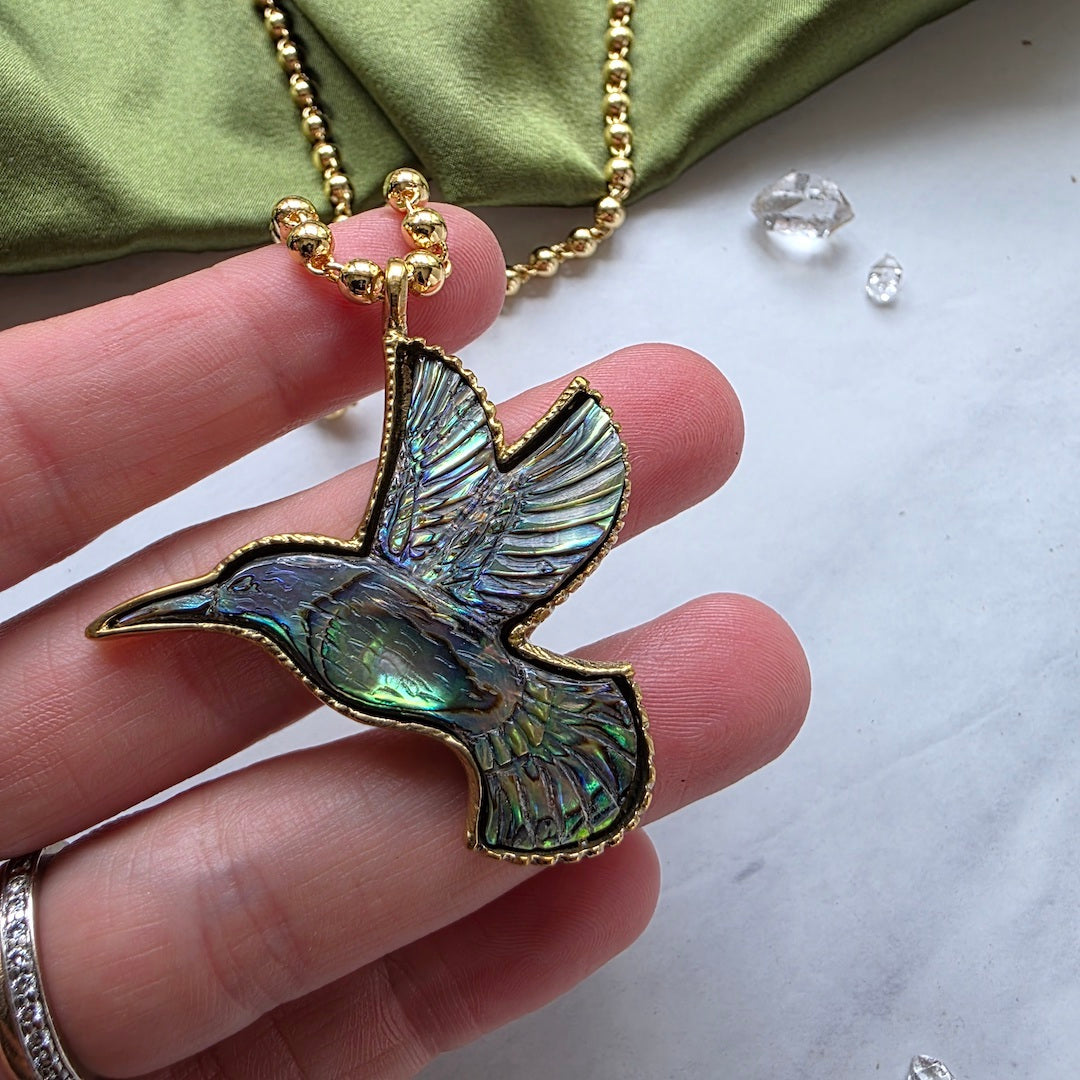 Hummingbird Spirit Abalone Necklace Necklace Shop Dreamers of Dreams