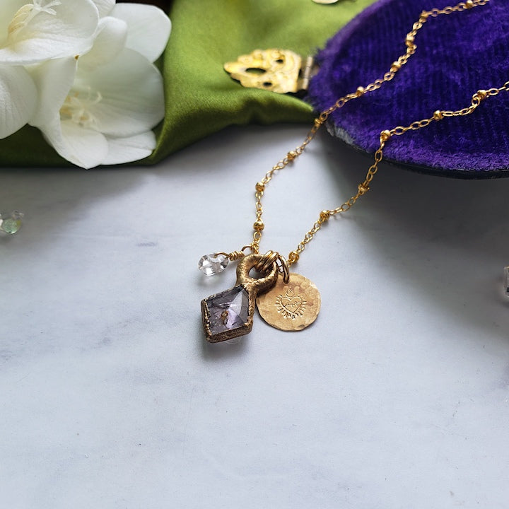 Lavender Spinel Mini Pendant Necklace necklace Shop Dreamers of Dreams