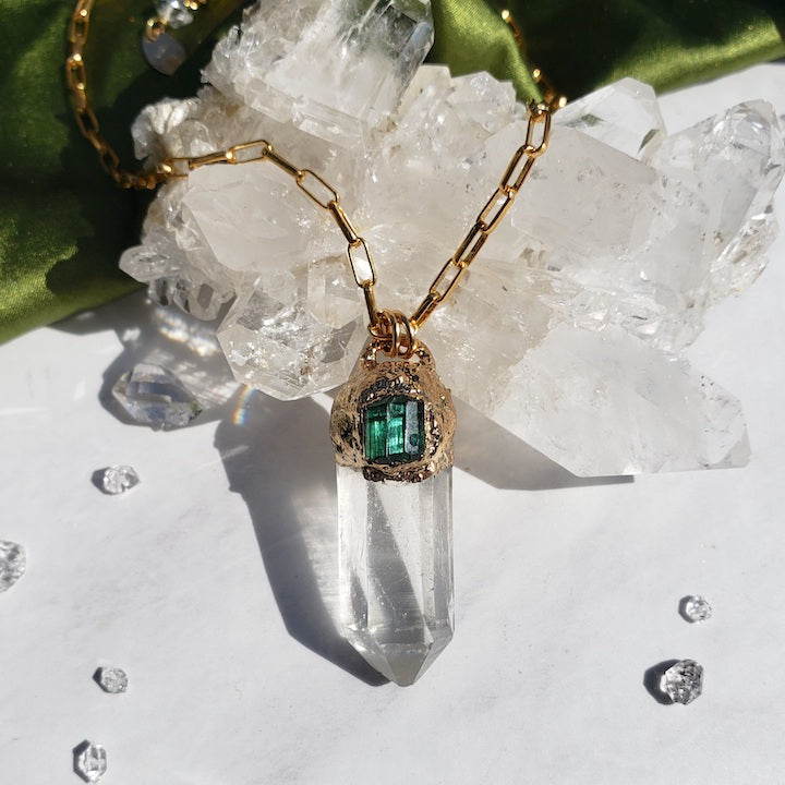 Indicolite + Lemurian Necklace Necklaces Shop Dreamers of Dreams