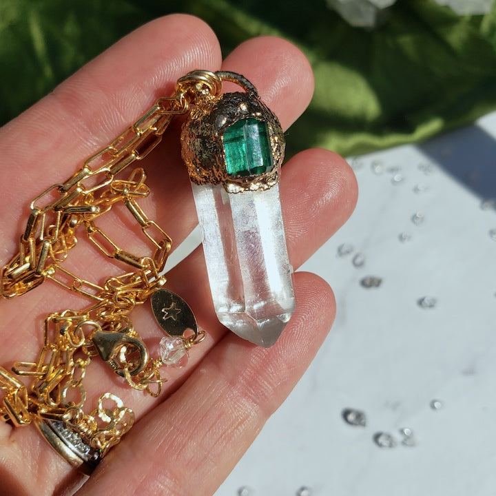 Indicolite + Lemurian Necklace Necklaces Shop Dreamers of Dreams