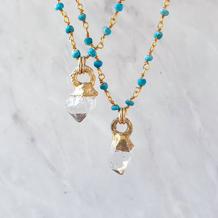 Diamond Quartz Mini Love Necklace