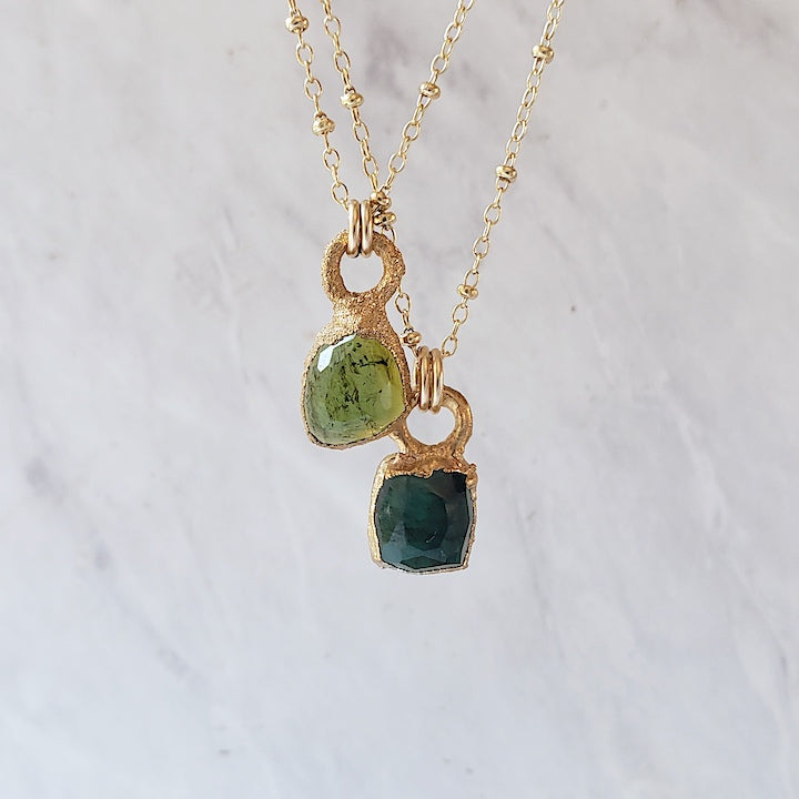 Green Tourmaline Mini Pendant Necklace Necklace Shop Dreamers of Dreams