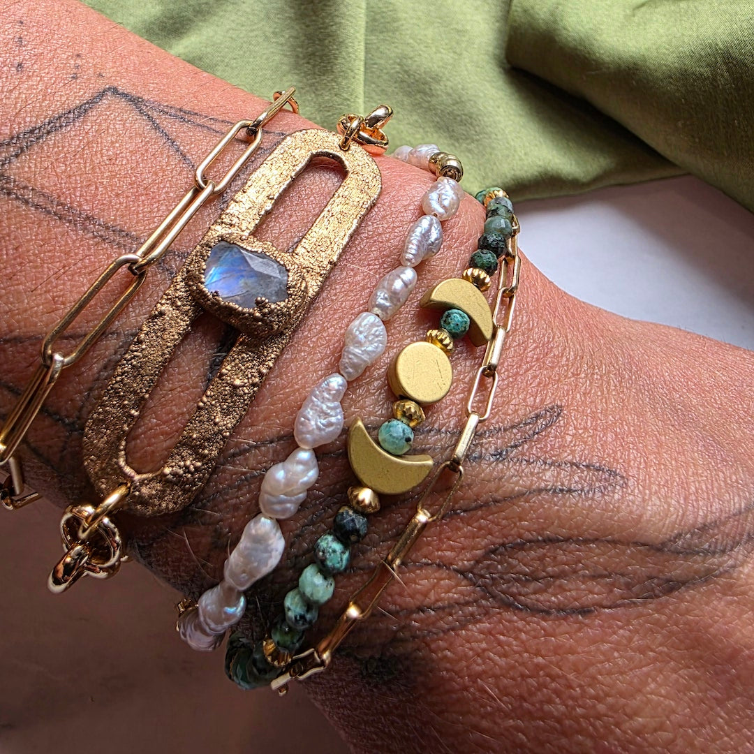 Chrysocolla Moon Phase Bracelet Bracelet Shop Dreamers of Dreams