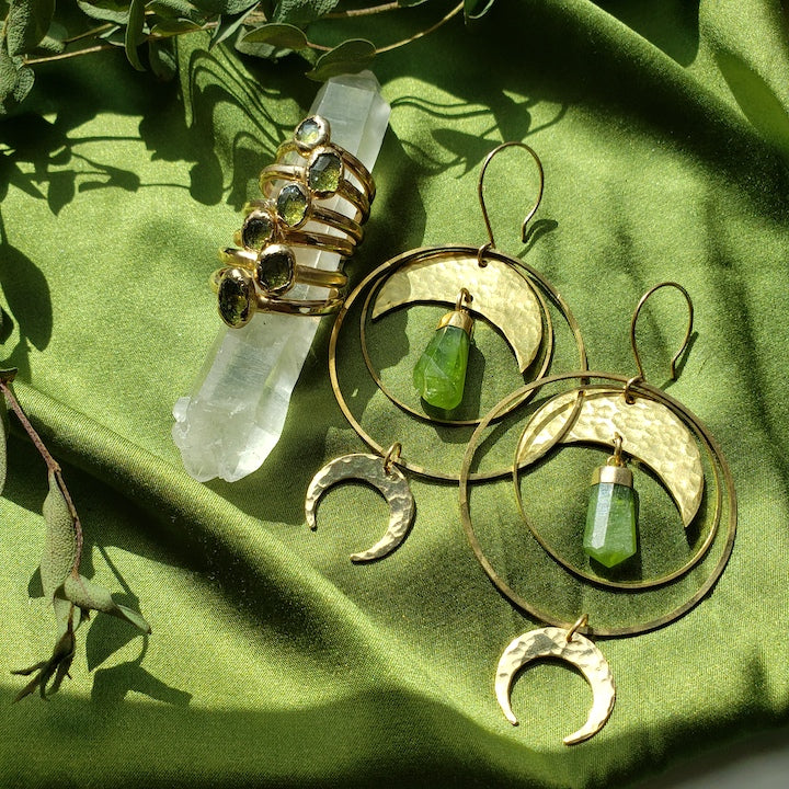 Peridot Scepter Hoops Earrings Shop Dreamers of Dreams