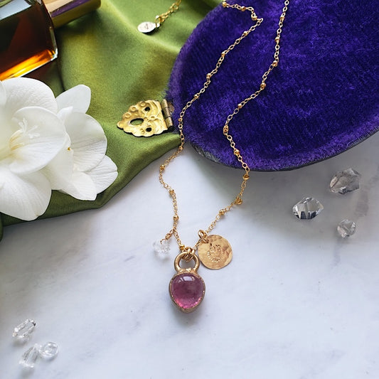 Pink Tourmaline Mini Pendant Necklace Necklace Shop Dreamers of Dreams