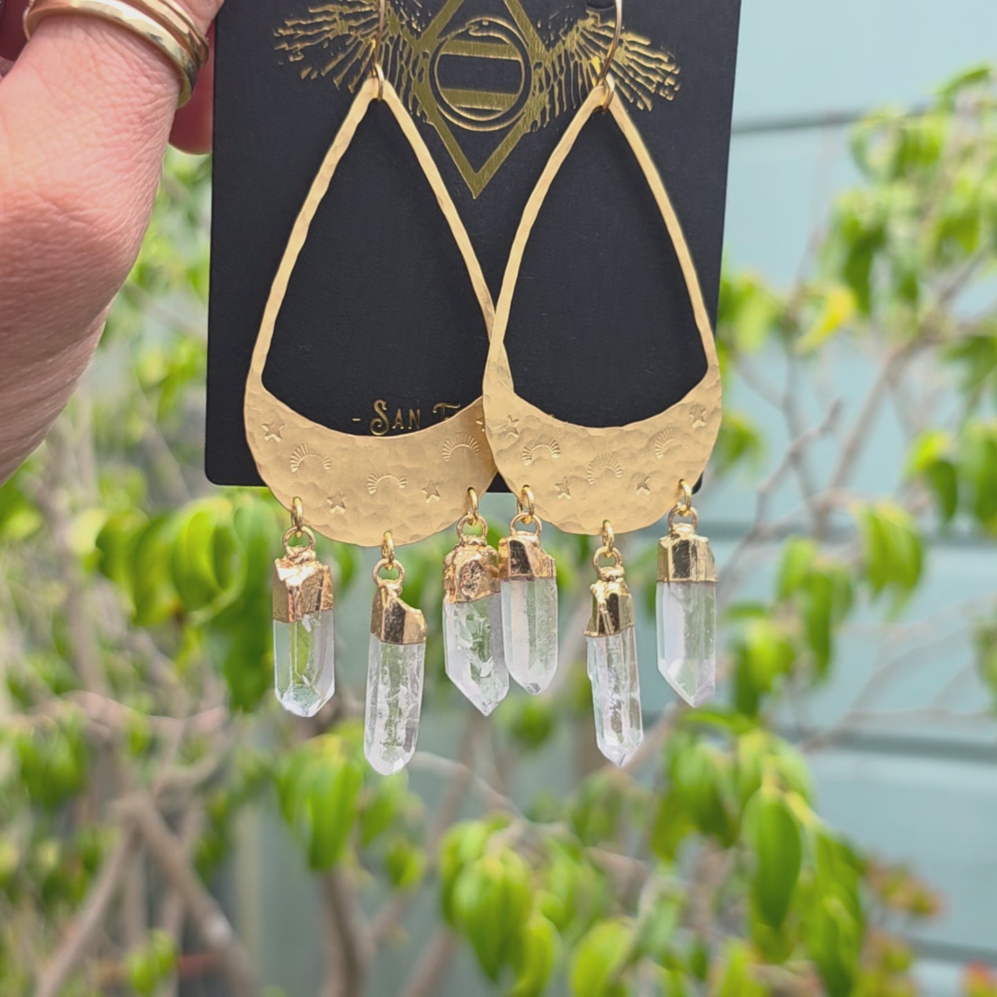 Solstice Star Brass Hoop Earrings Earrings Shop Dreamers of Dreams