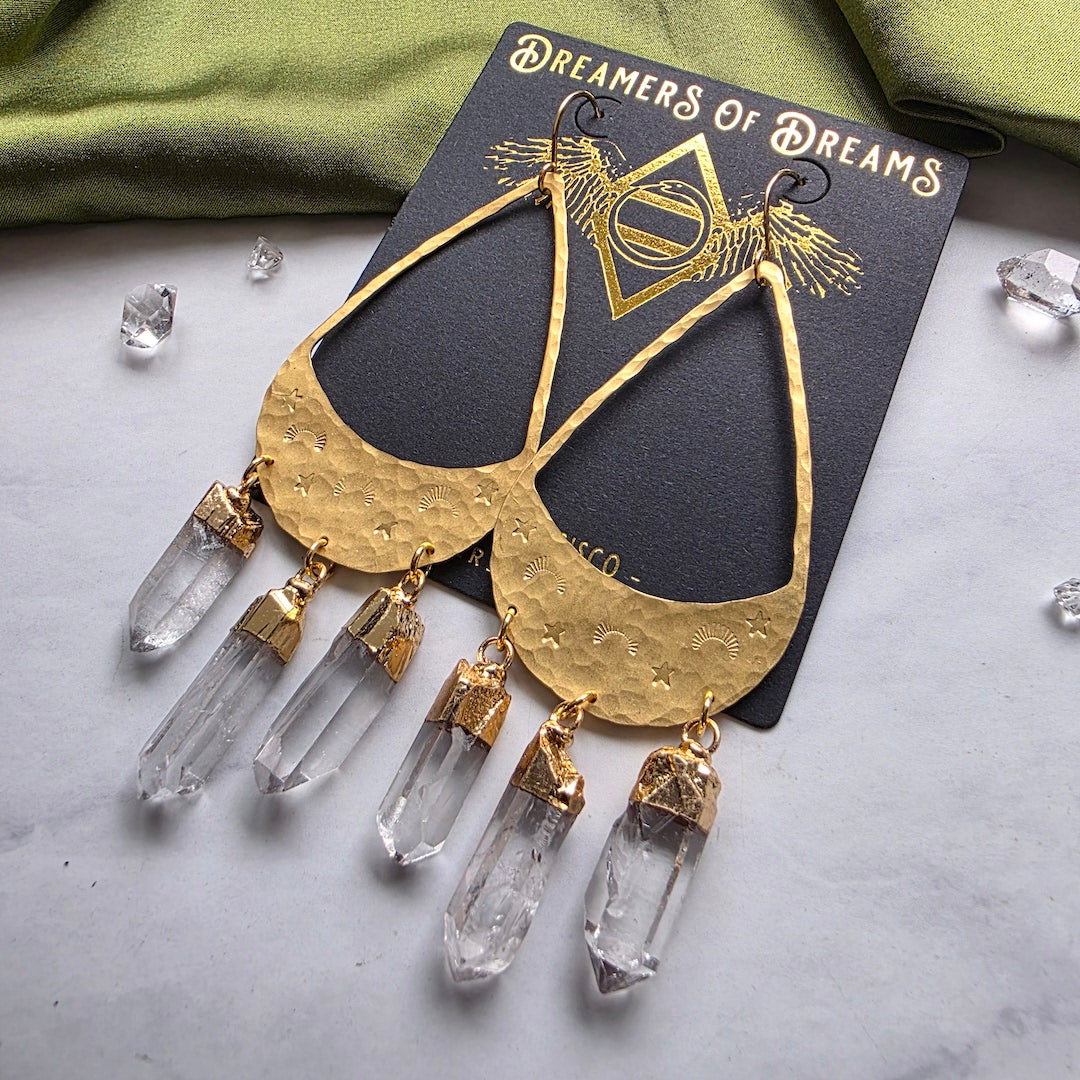 Solstice Star Brass Hoop Earrings Earrings Shop Dreamers of Dreams