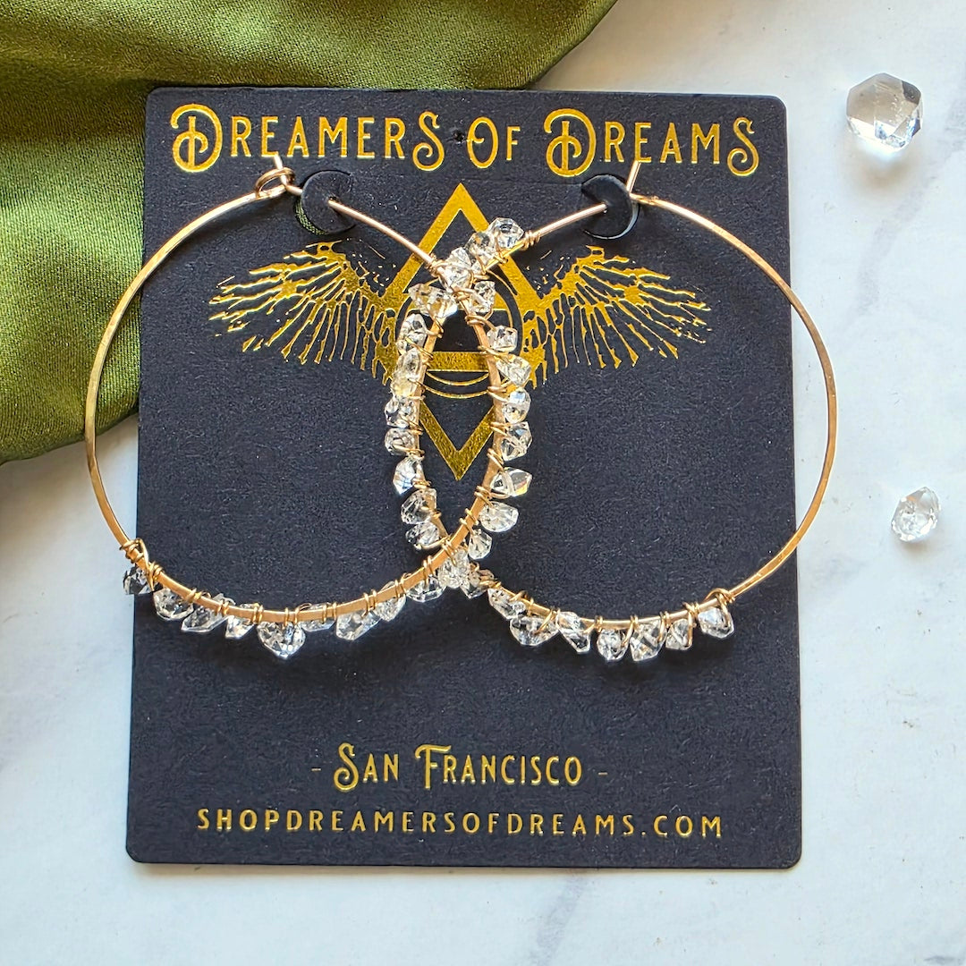 Diamond Quartz Eternity Hoop Earrings Hoop Earrings Shop Dreamers of Dreams