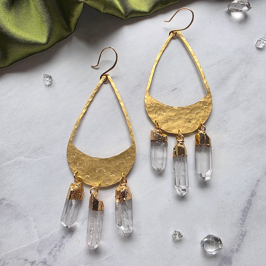 Solstice Star Brass Hoop Earrings Earrings Shop Dreamers of Dreams