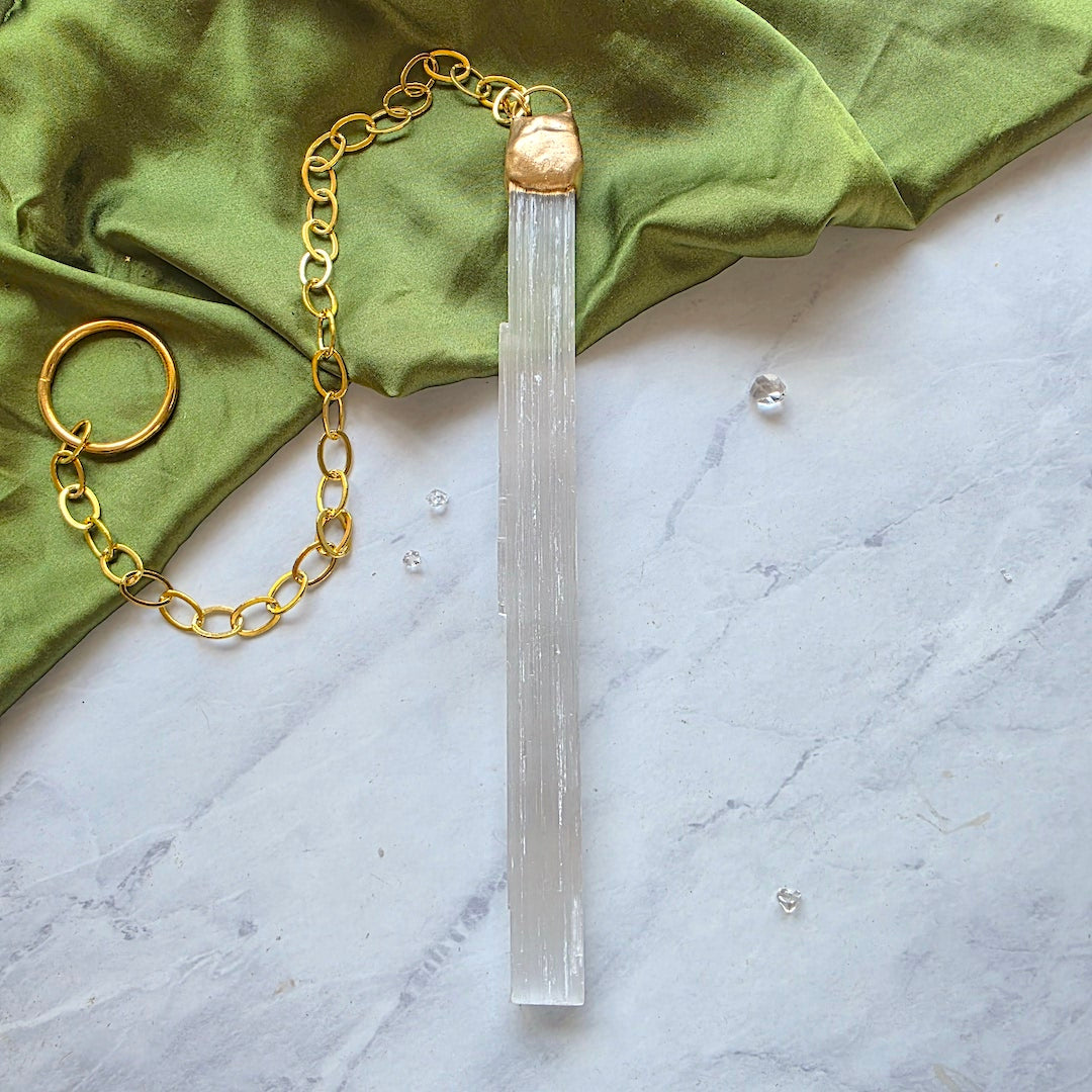 Cleansing Selenite Crystal Hanging Wall Hanging Shop Dreamers of Dreams