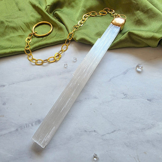 Cleansing Selenite Crystal Hanging Wall Hanging Shop Dreamers of Dreams