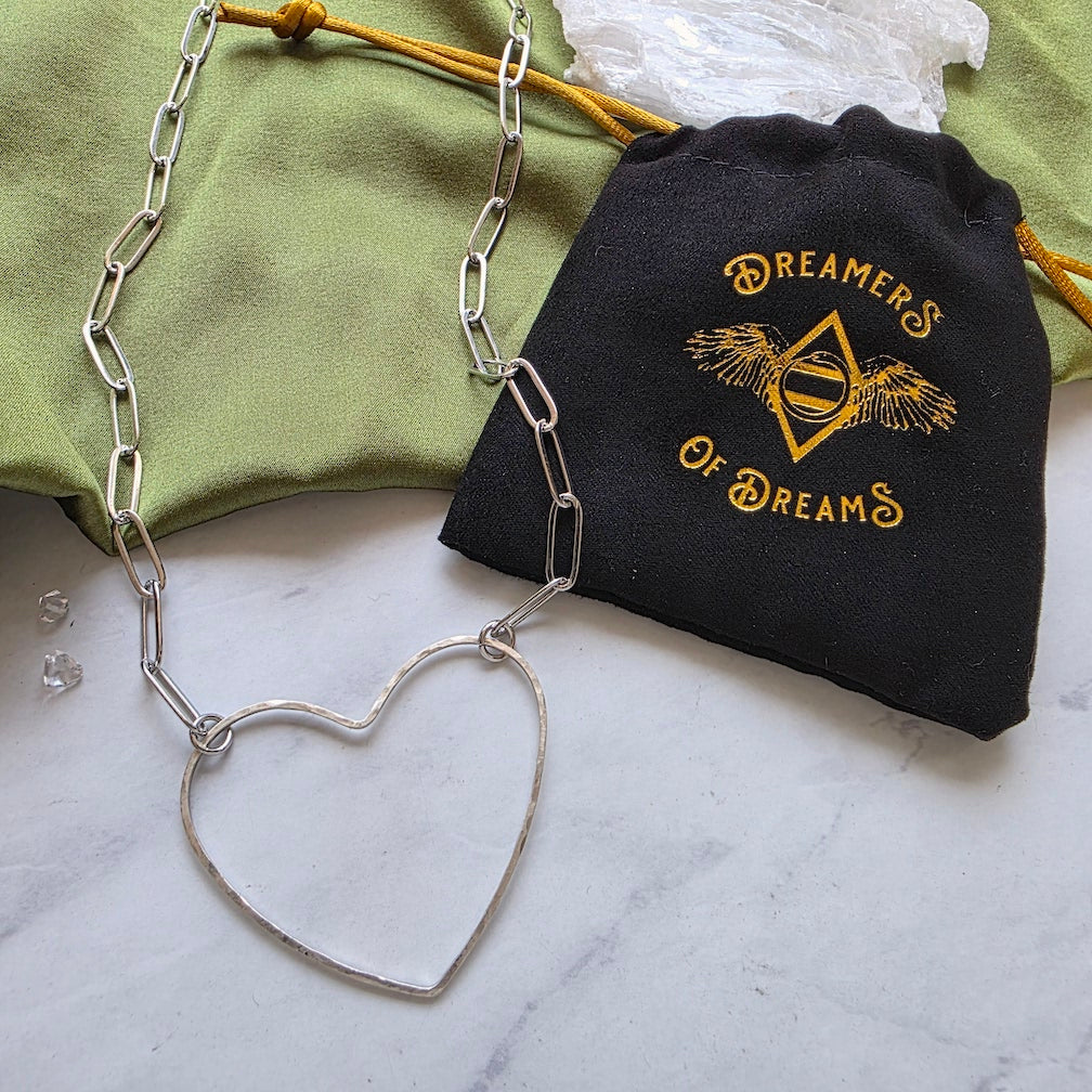 Big Heart Necklace Silver Necklace Shop Dreamers of Dreams
