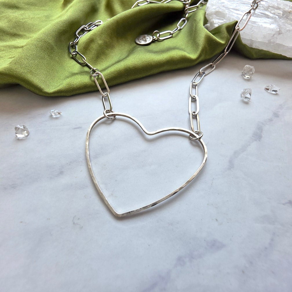Big Heart Necklace Silver Necklace Shop Dreamers of Dreams