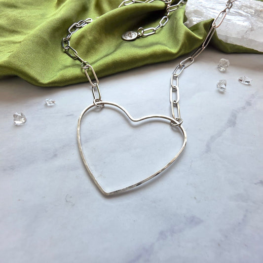 Big Heart Necklace Silver Necklace Shop Dreamers of Dreams