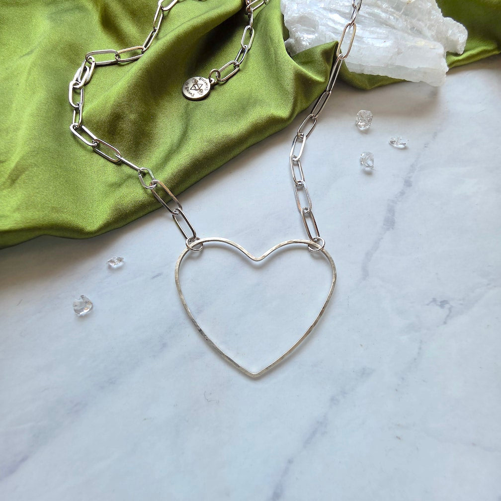 Big Heart Necklace Silver Necklace Shop Dreamers of Dreams