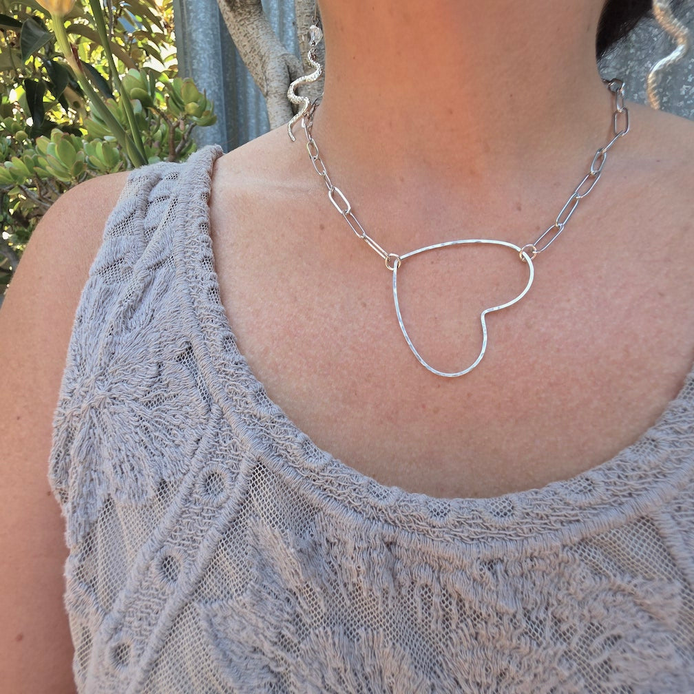 Big Heart Necklace Silver Necklace Shop Dreamers of Dreams