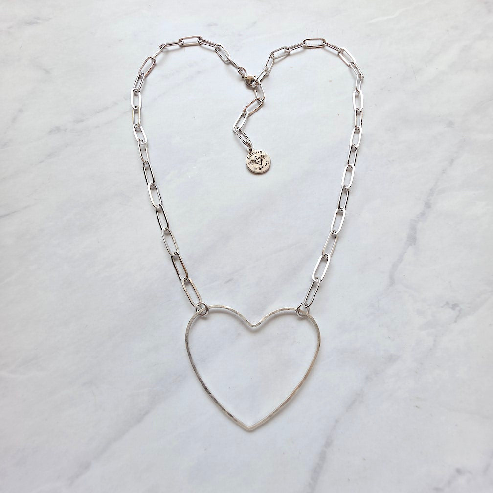 Big Heart Necklace Silver Necklace Shop Dreamers of Dreams