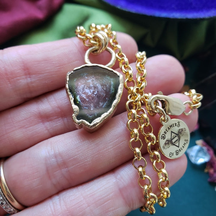 Watermelon Tourmaline Slice Necklace Shop Dreamers of Dreams