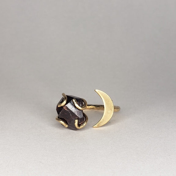 Garnet Gemstone Moon Ring RING Shop Dreamers of Dreams