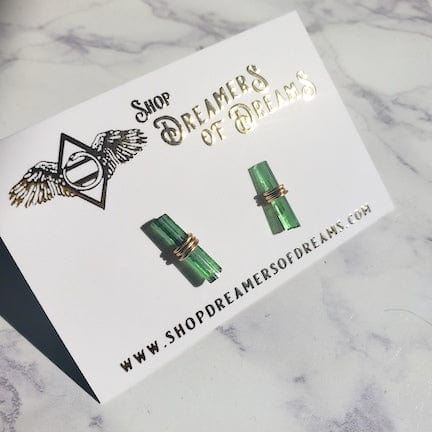 Green Tourmaline Stud Earrings Earrings Shop Dreamers of Dreams