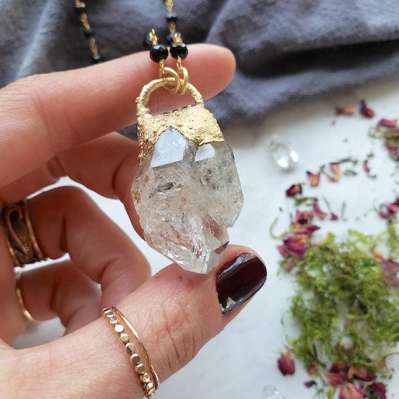 Herkimer and Onyx Necklace Necklace Shop Dreamers of Dreams