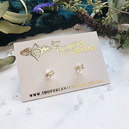 Diamond Quartz Stud Earrings Earrings Shop Dreamers of Dreams
