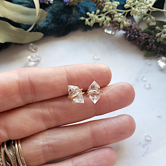 Diamond Quartz Stud Earrings Earrings Shop Dreamers of Dreams