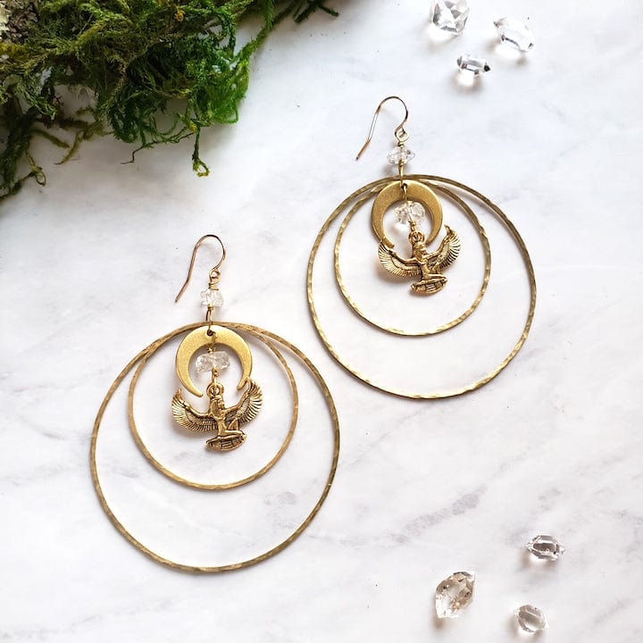 Isis Double Hoop Herkimer Earrings Earrings Shop Dreamers of Dreams