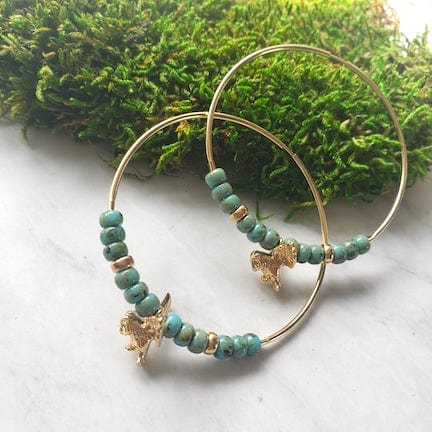 Large Owl Spirit Gold Hoops Earrings Shop Dreamers of Dreams